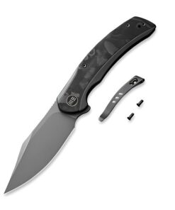 Snick Gray Titanium Handle With Marble Carbon Fiber inlay Knife