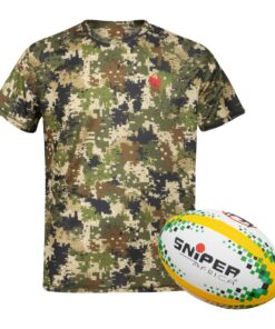 Sniper Africa Mens Captain Rugby Pixelate T-Shirt Combo - L