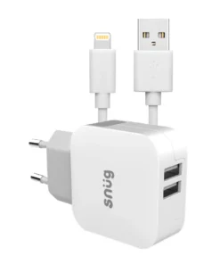 Snug 2 Port 3.4A Charger + MFI Cable - White