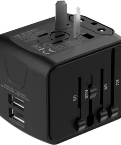 Snug 2 Port Universal Travel Adapter Black