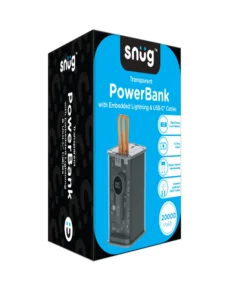 Snug 20000mAh Transparent Powerbank With Cable Grey