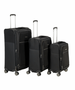 So-Fly X-Lite 3 Piece 4 Wheel Spinner Suitcase Set - Black
