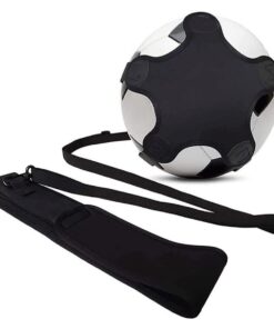 Soccer Ball Trainer Hands Free Kick Trainer Adjustable Solo Training Ai - Black