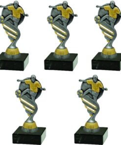 Soccer Figurine Trophy with Marble Base - Silver/Gold