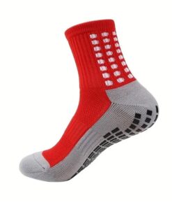 Soccer Sport Cushion Socks Anti-Slip - 1 Pack - Red