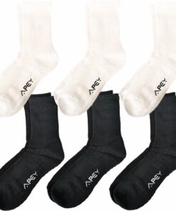 Socks For Men Women -APEY Premium Cotton Unisex Sports Socks Cushioned Sole - 6 Pack
