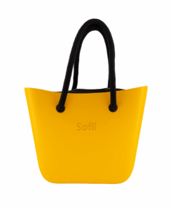Sofii Designer Tote Handbag - Mustard - Black Rope