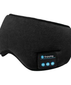 Soft Adjustable Cotton Sleep Music Eyemask with Bluetooth Headphone - Black - Black
