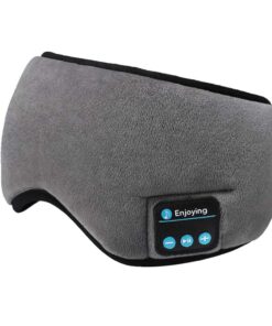 Soft Adjustable Cotton Sleep Music Eyemask with Bluetooth Headphone - Black - Grey