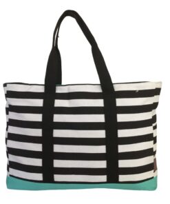 Soft Canvas Beach Bag For Women - Black