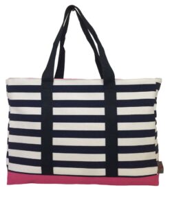 Soft Canvas Beach Bag For Women - Navy
