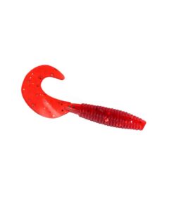 Soft Plastic Grub Fish Lures 60mm 1.5g, 50 Piece - Red