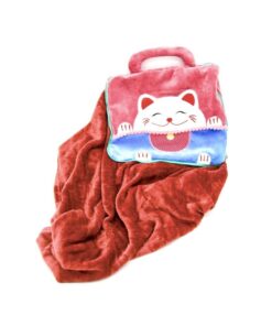 Soft Plush Fleece 2 in 1 Pillow & Blanket Combo Animal Design - Pink