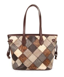 Soft Square Collage Leather Shoulder Bag