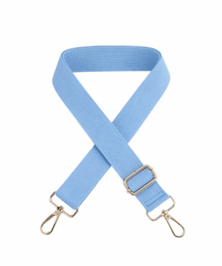 Solid Interchangeable Bag Strap with Gold Clips - Blue