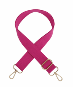 Solid Interchangeable Bag Strap with Gold Clips - Fuchsia