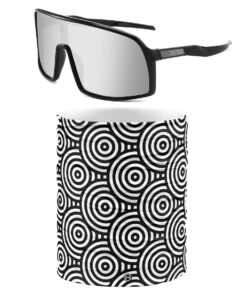 Sophie Moda-Polarised Cycling Sunglasses Velocita V2 + FUNNel Neck/Headwear - Silver