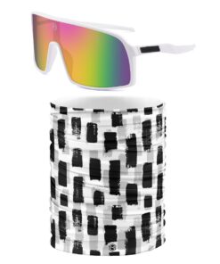 Sophie Moda-Polarised Cycling Sunglasses Velocita V2 + FUNNel Neck/Headwear - White