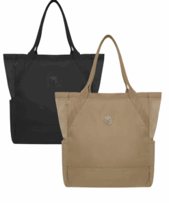 Soul Apparel Water-Repellent Nylon His and Hers Shopper Tote Bags - Black/Beige