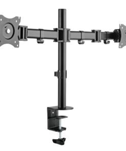 Space TV Adjustable Dual Monitor Desktop Mount for 13"-27" Monitors