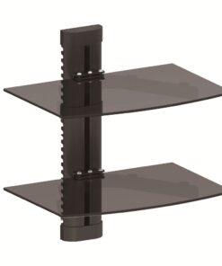 Space TV Smoked Glass Double Shelf Bracket for DVD AV & DSTV Components