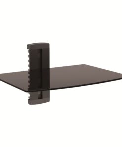 Space TV Smoked Glass Single Shelf Bracket for DVD AV & DSTV Components