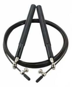Speed Jump Rope Skipping Rope Adjustable Steel Wire Jumping Rope Cable - Black