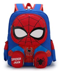 Spider Man Kids School Backpack Quality Fashion School Bag For Boys & Girls - Blue And Red