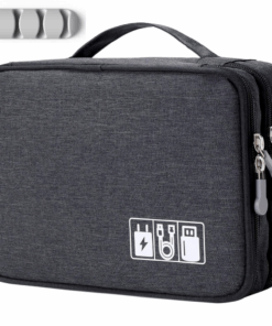 Splendid Double Layer Travel Electronics Accessories Organizer Bag - Black