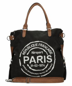 Splendid Large Vintage Canvas Tote Handbag Gift Bag - Black