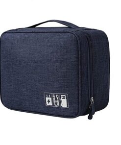 Splendid Travel Universal Accessories Organizer Bag For Chargers Cables - Navy Blue