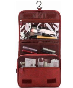 Splendid Waterproof Hanging Travel Toiletry Makeup Shower Bag - Red