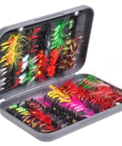 Sport 100 Piece Fly Fishing Lures With Portable Travel Storage Box