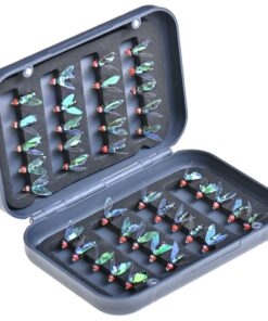 Sport 40 Piece Pro Fly Fishing Lures With Portable Travel Storage Box - Blue