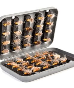 Sport 40 Piece Pro Fly Fishing Lures With Portable Travel Storage Box - Gold