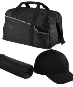 Sport Bag Tog Bag, Cap & Cooling Towel -Gym Gift Set (3 Piece)