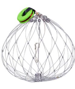 Sport Fishing Automatic 20 Steel Wire Open Close Crab Net -50cm - Green