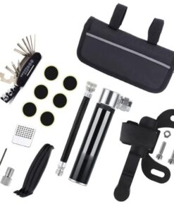 Sport Multi Tool Bicycle Repair Pouch with Pump - Black