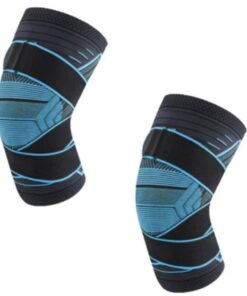 Sport Pain Relief Compression Knee Brace With Extra Support Strap Set Of 2 - Blue - S-M