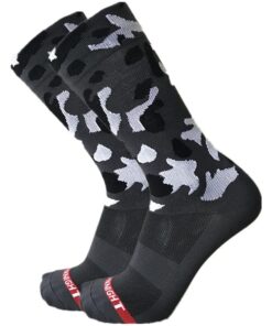 Sport Socks Compression Athletic Socks Outdoor Running Cycling Crew Socks - Grey