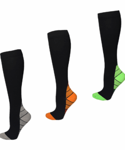 Sports Compression Socks Unisex Outdoor Cycling Fitness Calf Socks - 3 Pairs