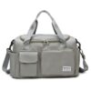 Sports Gym and Travel Duffel Bag with Wet Pocket & Shoes Compartment - Grey