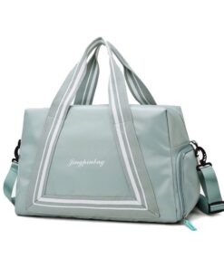 Sports Gym Bag Travel Duffel Bag Dry Wet Pocket & Shoes Compartment - Green