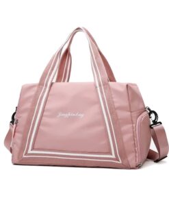 Sports Gym Bag Travel Duffel Bag Dry Wet Pocket & Shoes Compartment - Pink