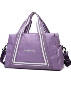 Sports Gym Bag Travel Duffel Bag Dry Wet Pocket & Shoes Compartment - Purple