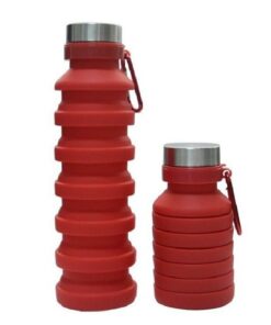 Sports Silicon Foldable Water Bottle - Red