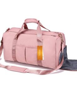 Sports Suitcase Gym Sports Bag With Shoe Compartment And Waterproof Jacket - Pink