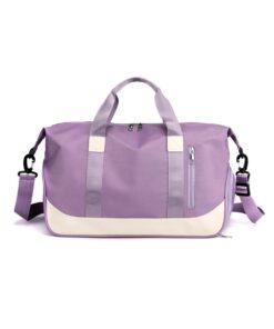 Sports Tote Gym Bag Sports Duffel Bag Shoulder Weekender Overnight Bag - Purple