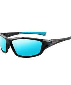 Sporty Eyewear Fashion - Polarized Lightweight Fishing Sunglasses - Unisex - Black, Blue