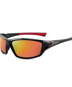 Sporty Eyewear Fashion - Polarized Lightweight Fishing Sunglasses - Unisex - Black, Gold